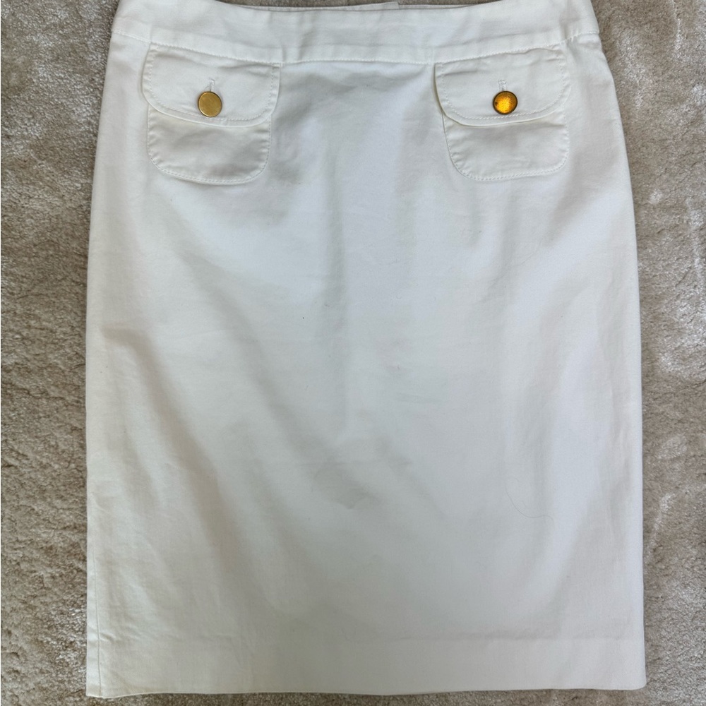 Dolce & Gabbana White Skirt  with Gold Accents